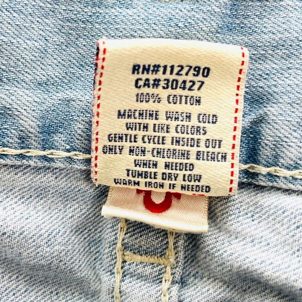 True Religion Section Straight Jeans Mens 38‎ x33 Blue USA Made